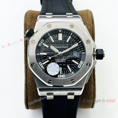 Replica Audemars Piguet Diver's Swiss 3120 Watch Silver and Black